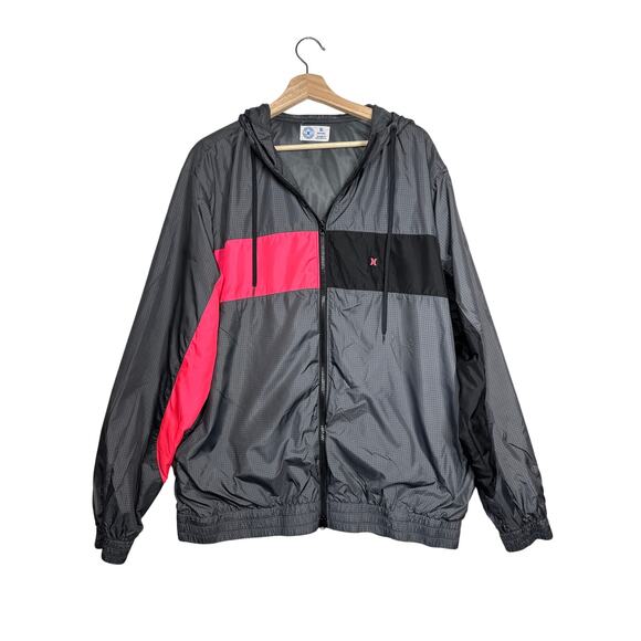 Hurley Men's 90s Jack Windbreaker Jacket Full Zip Gray Sz XL Lightweight Casual - Picture 1 of 16